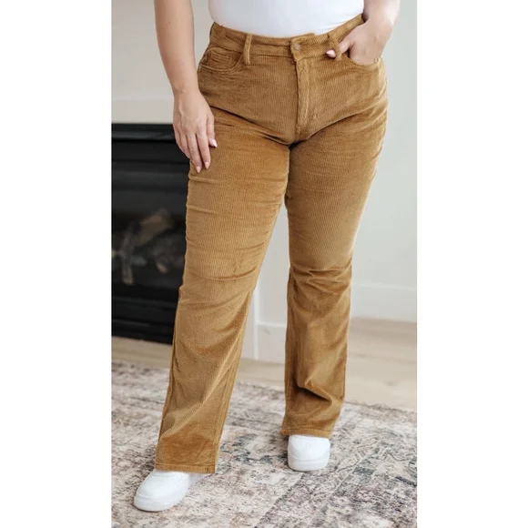 Judy Blue Camel Corduroy Bootcut Pants Mid Rise Stretch Plus Size 18W - Picture 4 of 9